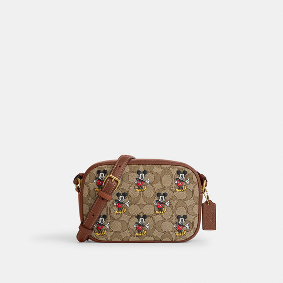 NWT Coach Outlet Disney X Coach Mini Jamie Camera Bag Sig Jacquard Mickey Mouse - Picture 1 of 6
